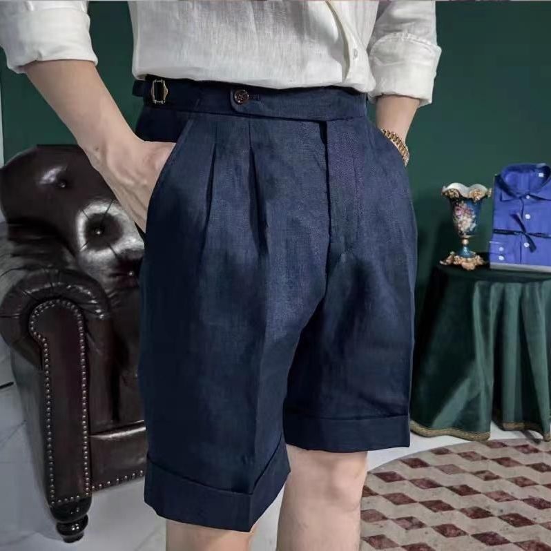 Summer Mens Linen Half Pants Naples Shorts Thin Cotton Buckle Waist Casual Pants - Picture 14 of 14