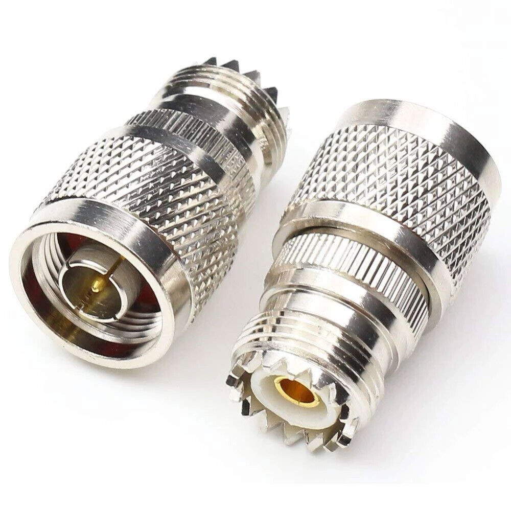 2/4PCS N-Type Male Plug to SO-239 UHF Female Jack RF Adapter Barrel Connector