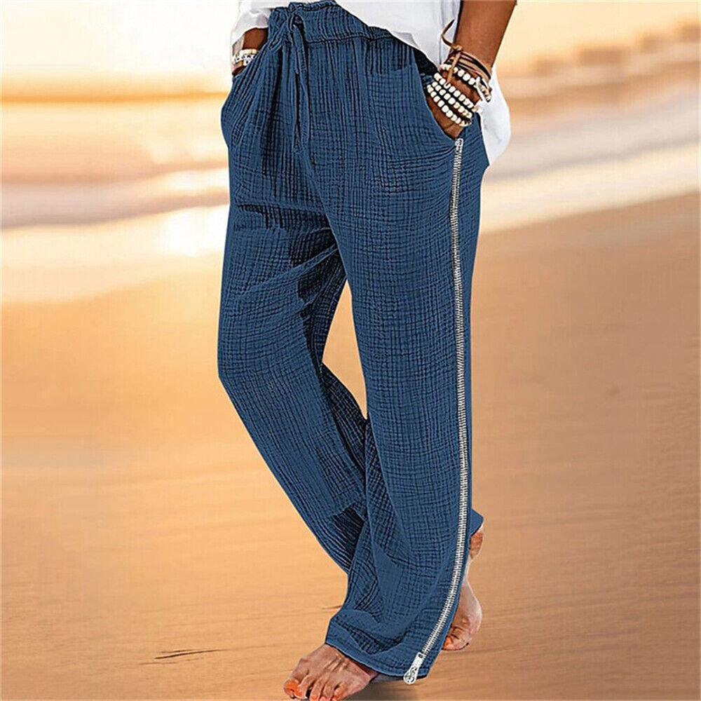 Mens Athletic Running Casual Daily/Holiday Trousers Cotton Linen Beach Pants - Picture 12 of 14