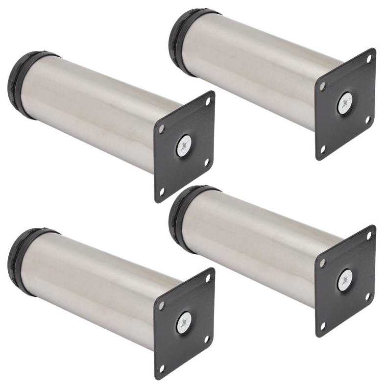 4PCS Adjustable Furniture Sofa Table Legs Feet Adjustable Stainless Steel