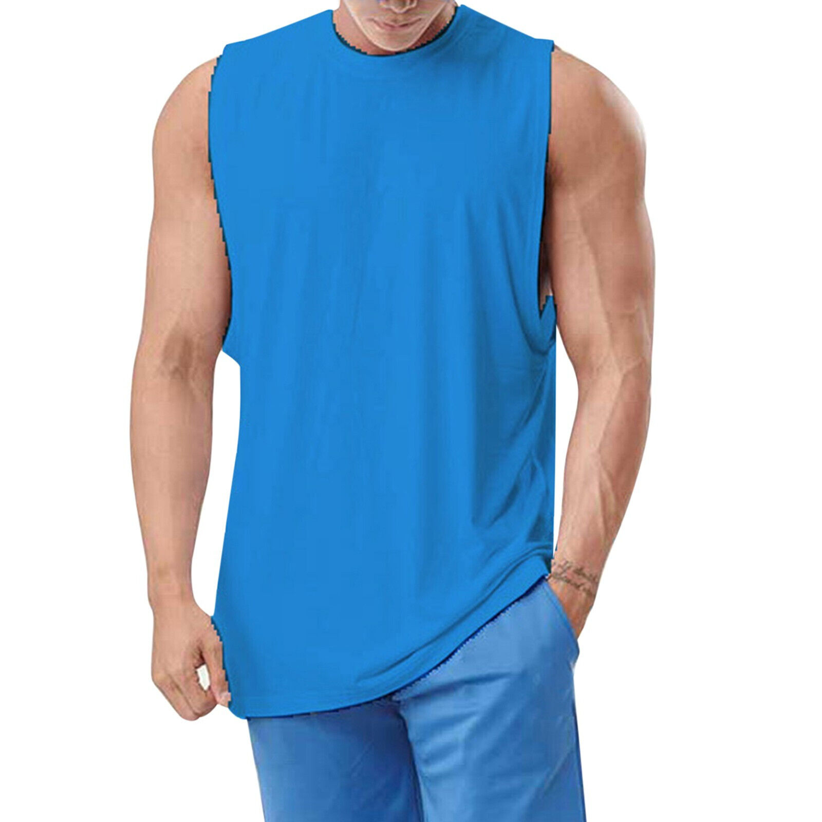 Mens Beach Tank Tops Large Basketball Vest Breathable Lightweight Casual Summer