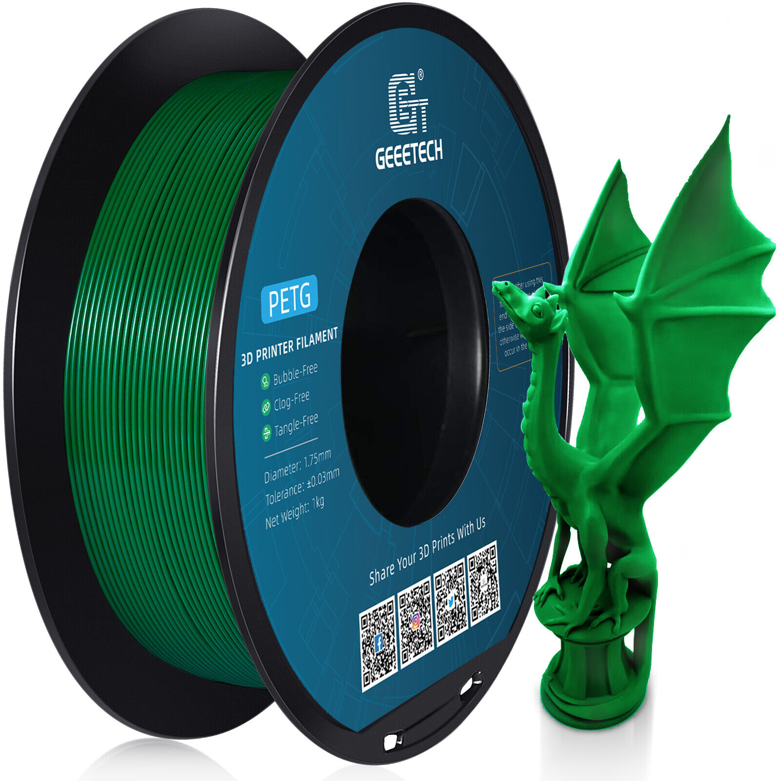 【Buy 3 Get 1 Free,Add 4】GEEETECH 3D Printer Filament PLA/ABS+/PETG/TPU 1.75mm1KG