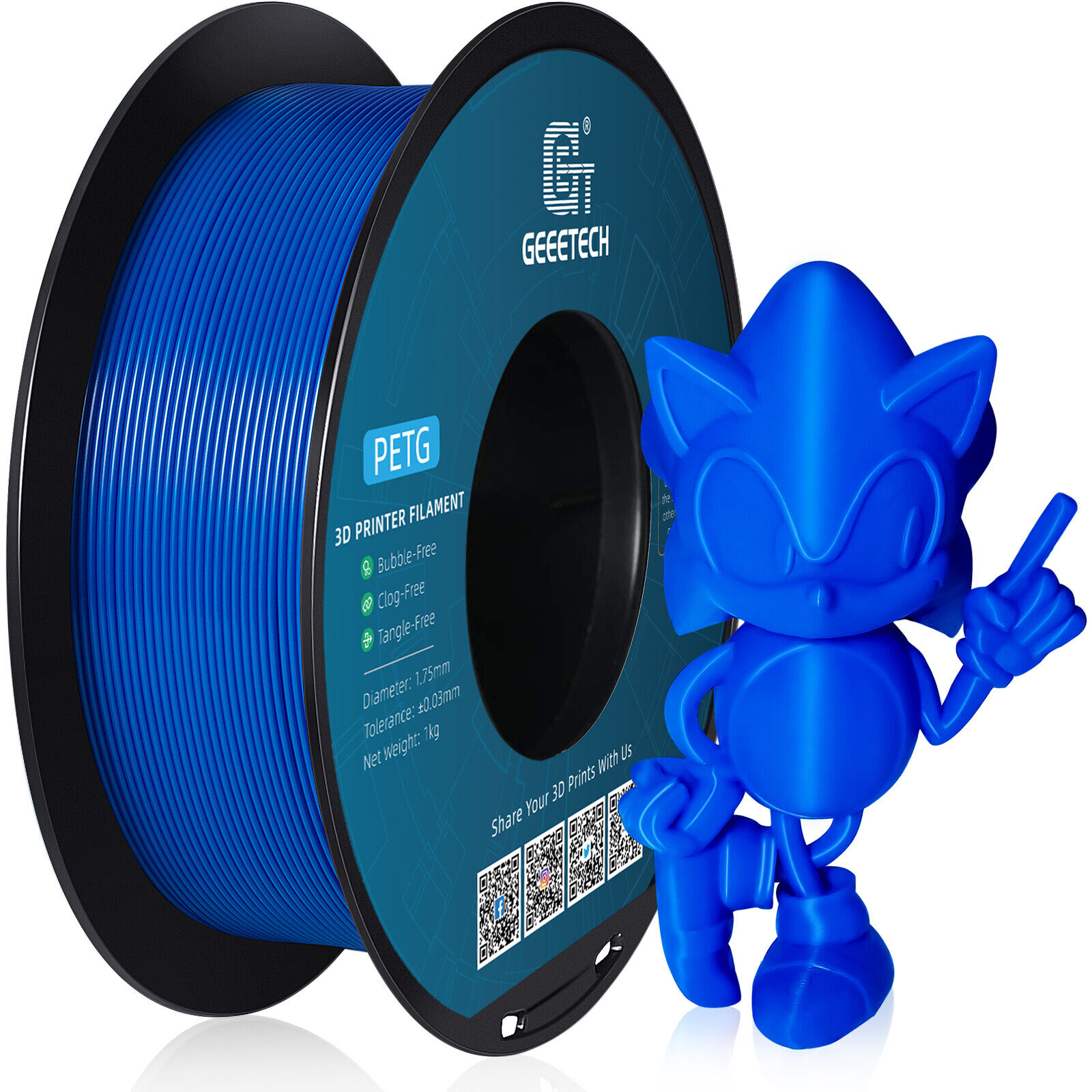 【Buy 3 Get 1 Free,Add 4】GEEETECH 3D Printer Filament PLA/ABS+/PETG/TPU 1.75mm1KG