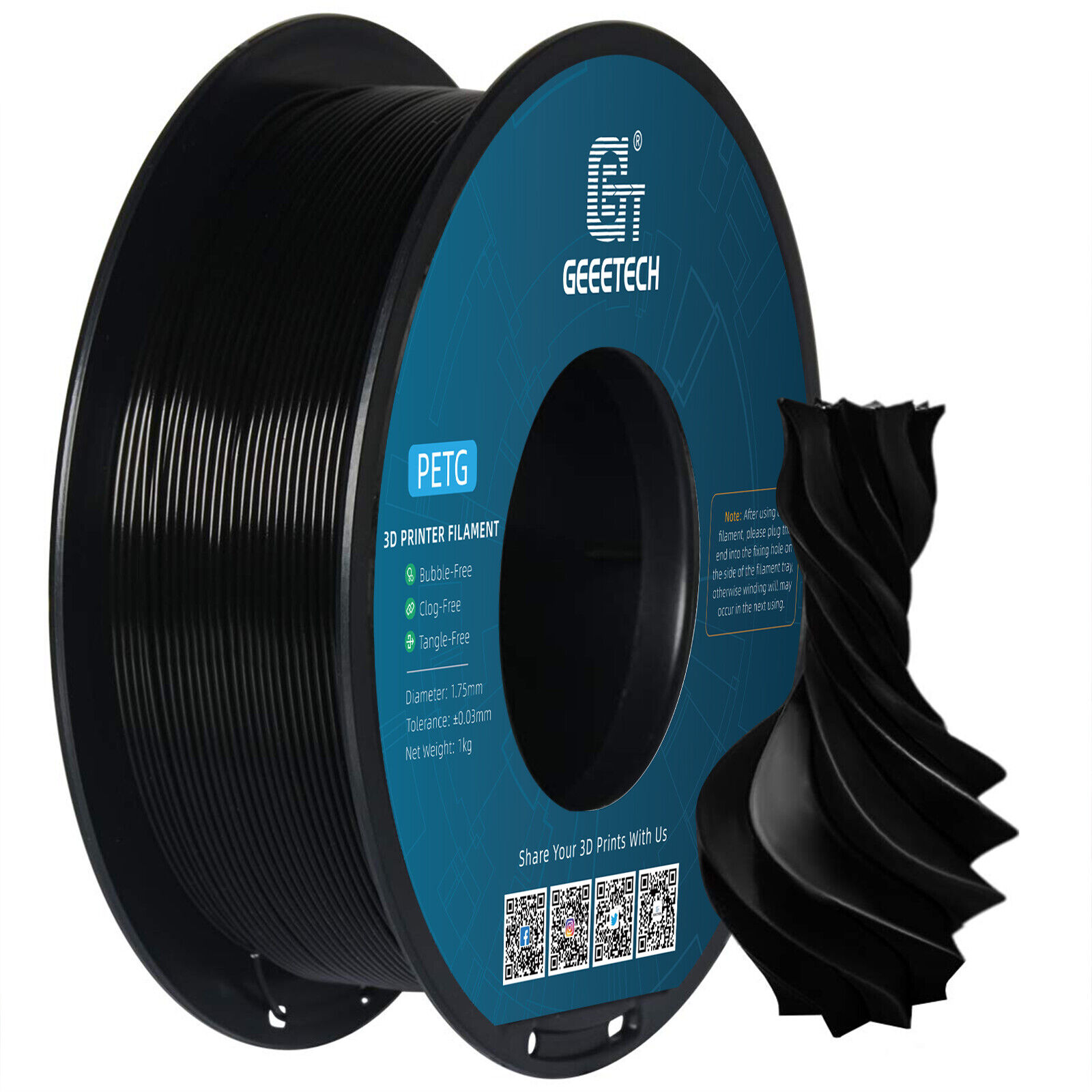 【Buy 3 Get 1 Free,Add 4】GEEETECH 3D Printer Filament PLA/ABS+/PETG/TPU 1.75mm1KG