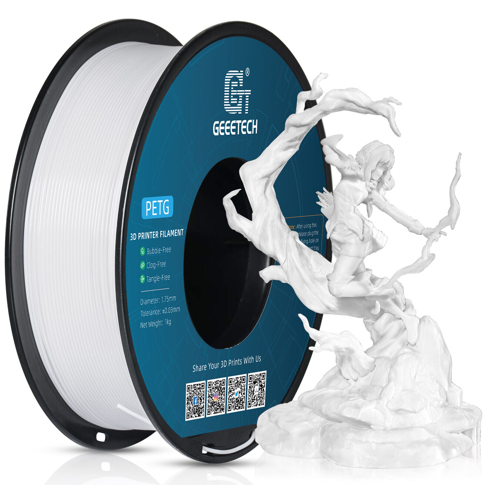 【Buy 3 Get 1 Free,Add 4】GEEETECH 3D Printer Filament PLA/ABS+/PETG/TPU 1.75mm1KG