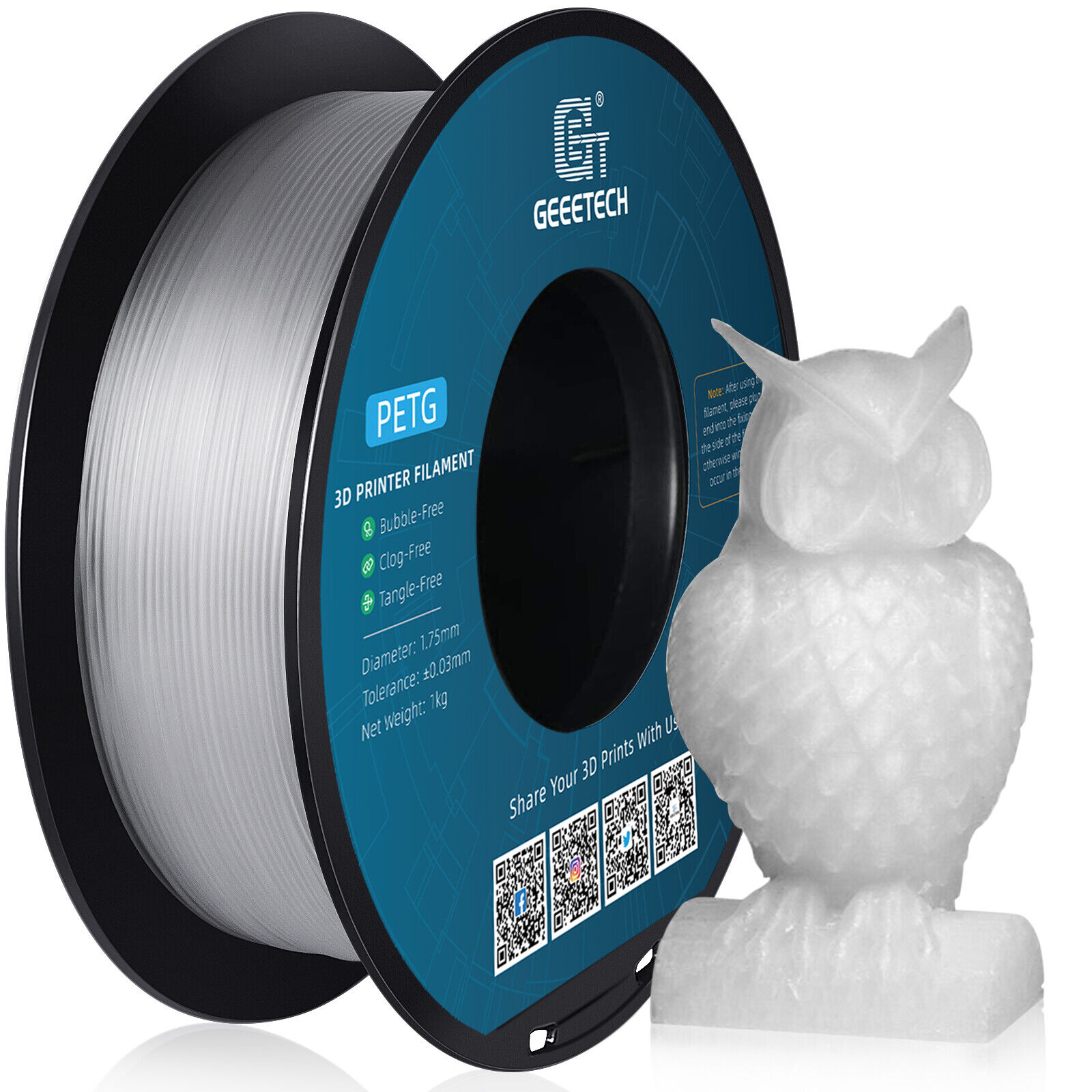 【Buy 3 Get 1 Free,Add 4】GEEETECH 3D Printer Filament PLA/ABS+/PETG/TPU 1.75mm1KG