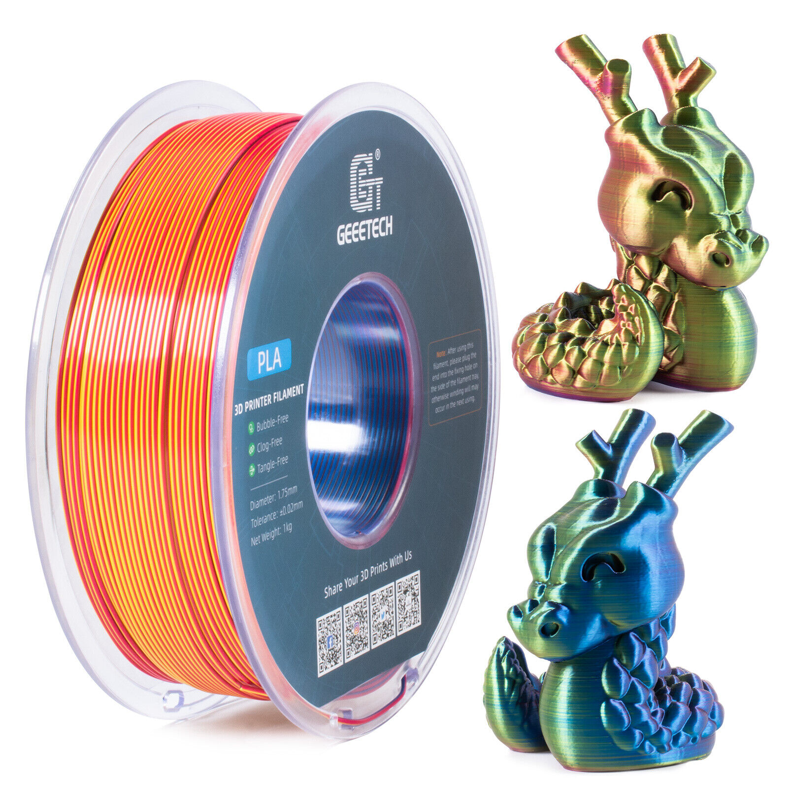 【Buy 3 Get 1 Free,Add 4】GEEETECH 3D Printer Filament PLA/ABS+/PETG/TPU 1.75mm1KG