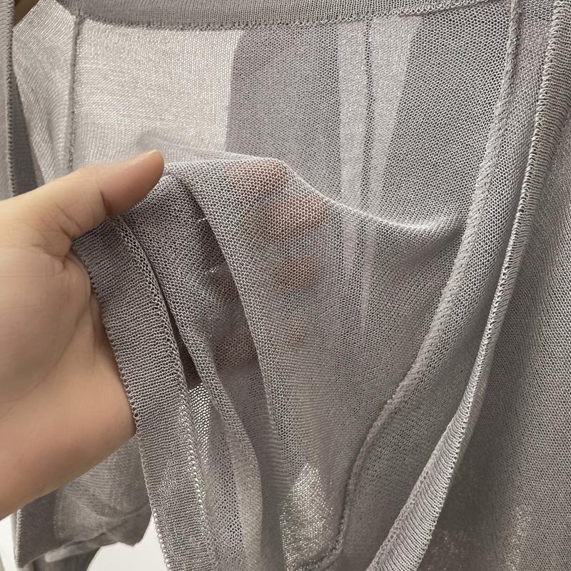 2024 Summer Short Long Sleeved Knitted Cardigan Women Thin Fitting - Picture 12 of 14
