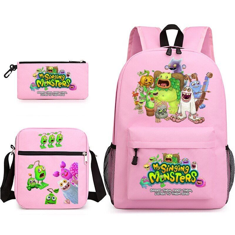 3pcs My Singing Monsters Backpack Laptop Satchel Shoulder Bag Pencil Case Gift - Picture 23 of 42