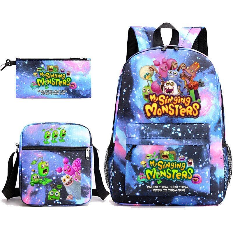3pcs My Singing Monsters Backpack Laptop Satchel Shoulder Bag Pencil Case Gift - Picture 26 of 42