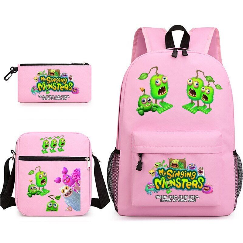 3pcs My Singing Monsters Backpack Laptop Satchel Shoulder Bag Pencil Case Gift - Picture 37 of 42