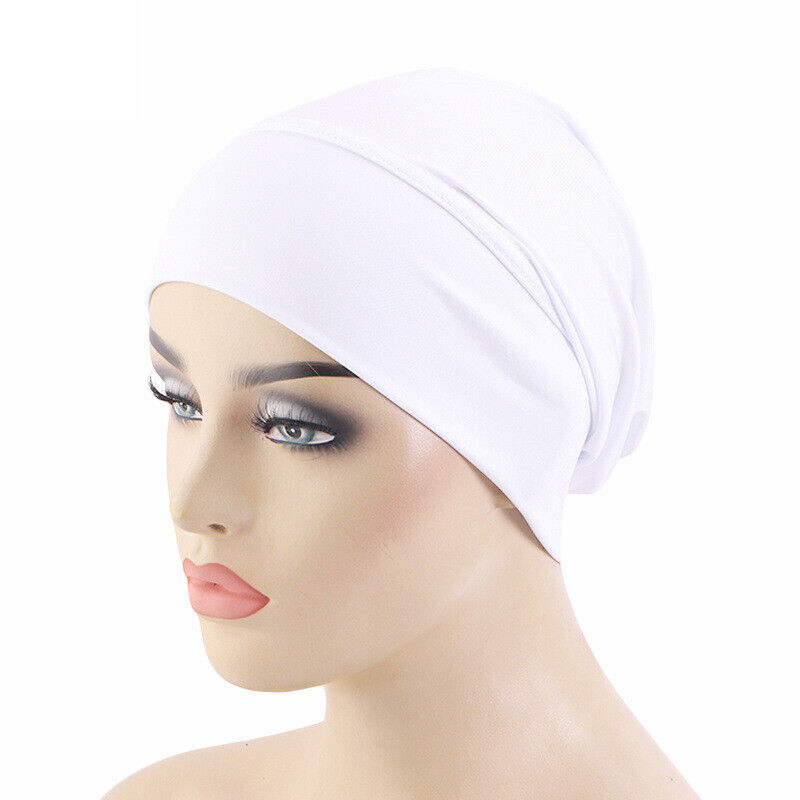 Soft Underscarf Inner Hat Women Turban Muslim Head Wrap Bonnet Chemo Cap Beanies - Imagen 13 de 18