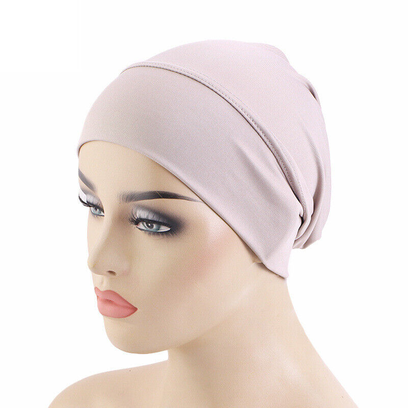 Soft Underscarf Inner Hat Women Turban Muslim Head Wrap Bonnet Chemo Cap Beanies - Imagen 16 de 18