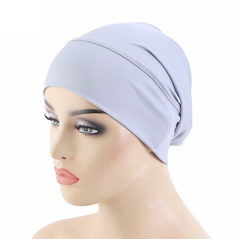 Soft Underscarf Inner Hat Women Turban Muslim Head Wrap Bonnet Chemo Cap Beanies - Imagen 18 de 18