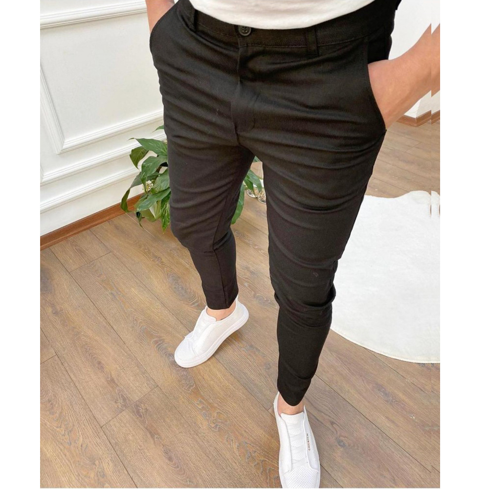 Mens Slim Fit Casual Work Pants Skinny Stretch Business Office Formal Trousers - Picture 25 of 33