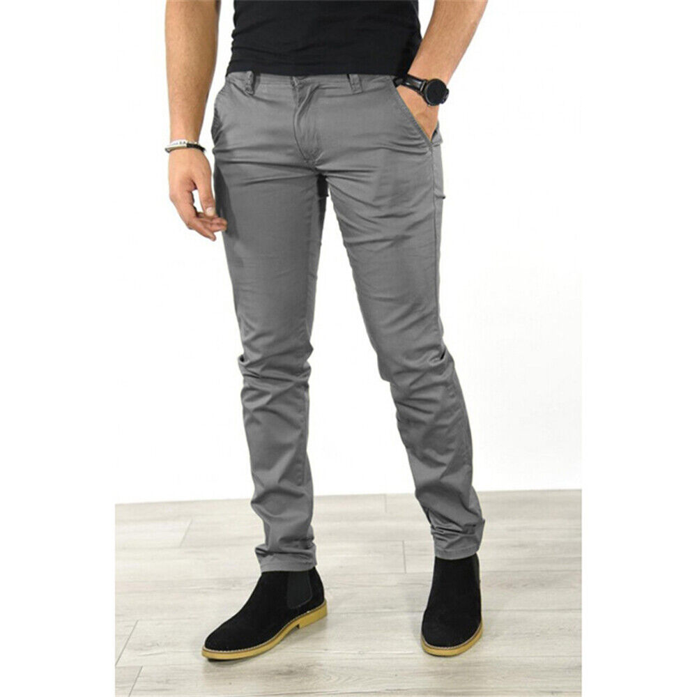 Mens Business Sweatpants Casual Slim Pants Workout Joggers Hip Hop Trousers