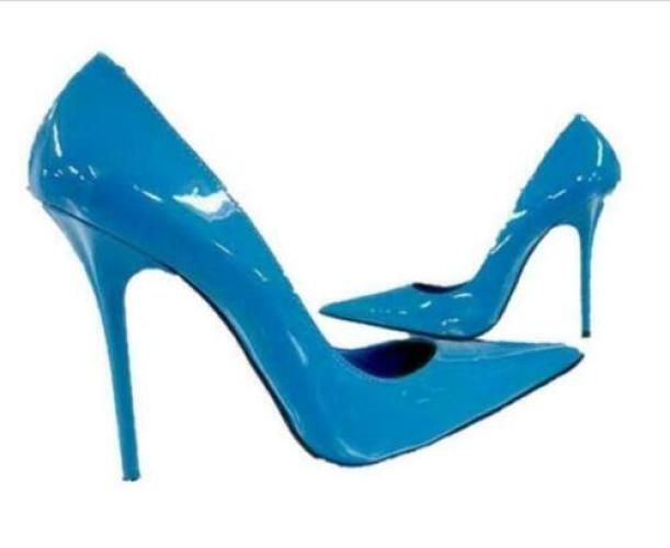Pointy Toe Pumps Women 13cm Party Stiletto High Heel Patent Leather Slip on Shoe - Zdjęcie 16 z 18