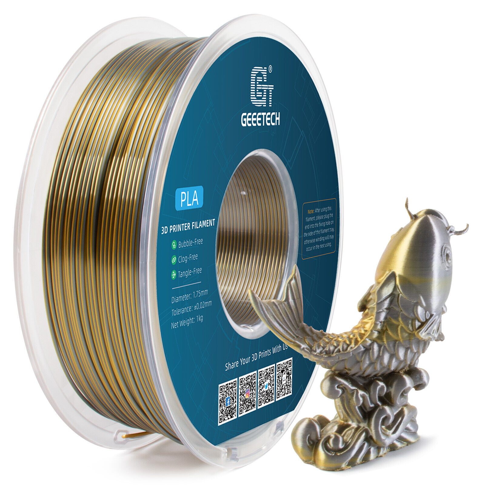 GEEETECH 3D Printer Filament TPU/ABS+/PETG/PLA Filament 1kg 1.75mm High Quality