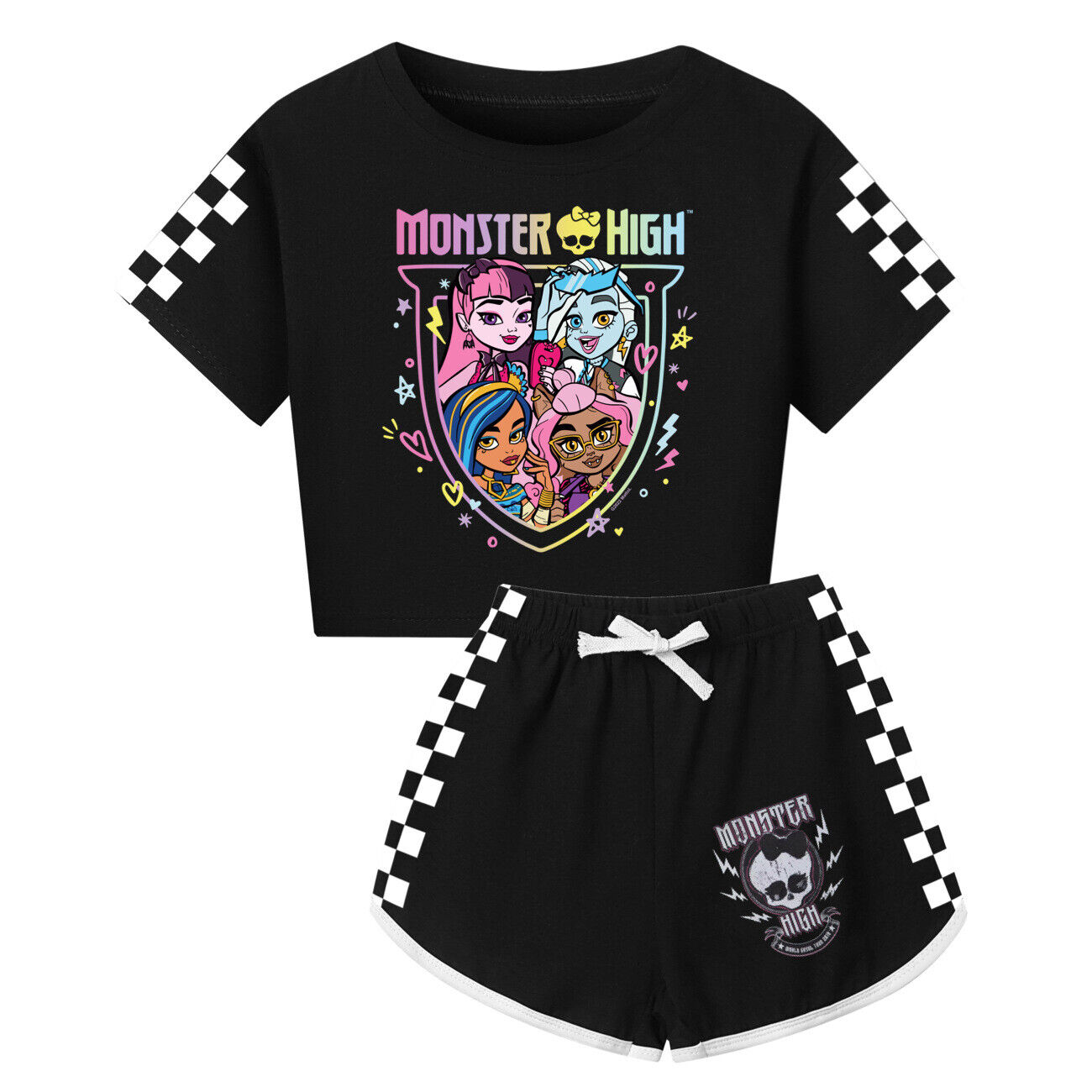 Girls Monster High Casual T-Shirt Tracksuit Kids Top Shorts Outfit Set 3-13Y UK - Picture 24 of 36