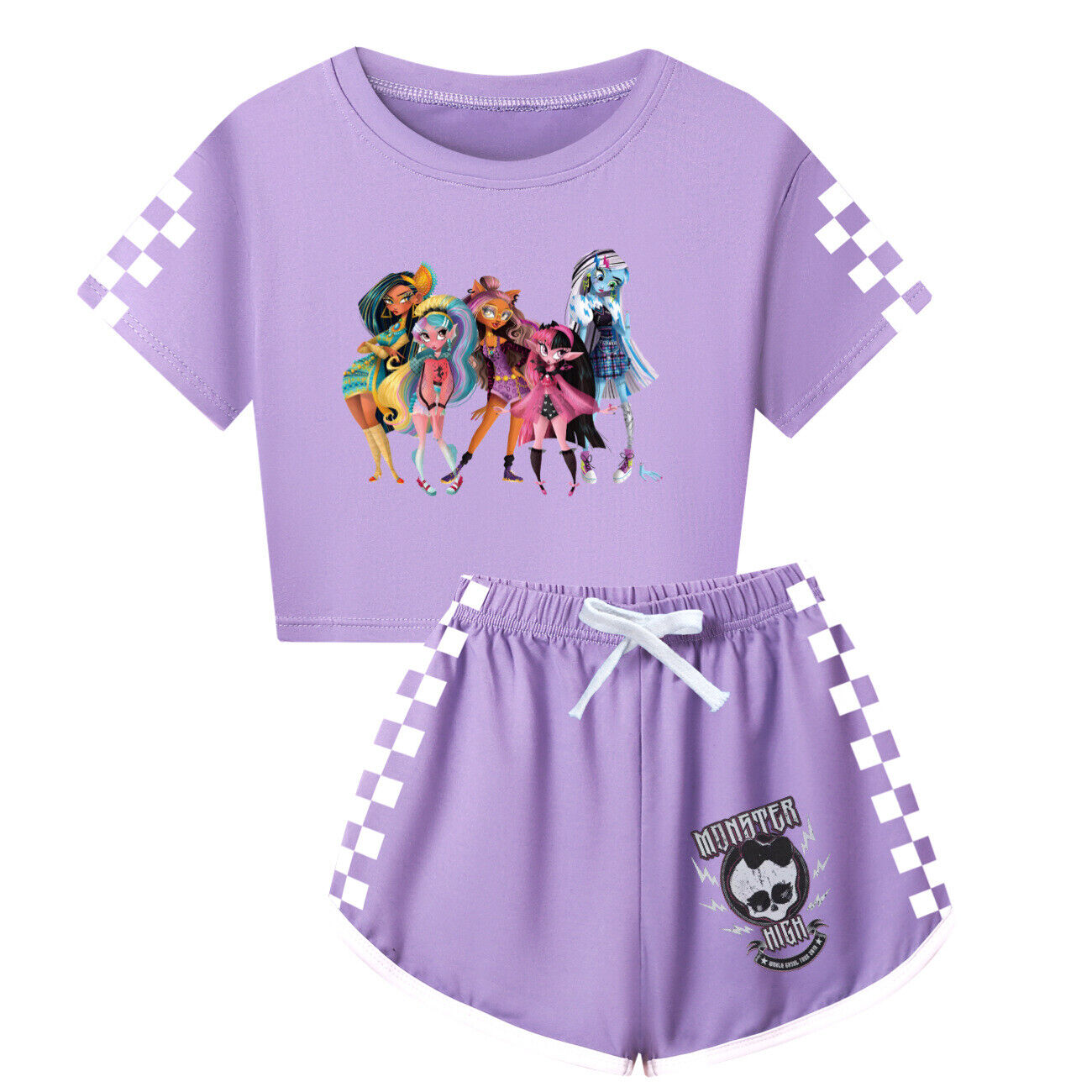 Girls Monster High Casual T-Shirt Tracksuit Kids Top Shorts Outfit Set 3-13Y UK - Picture 28 of 36