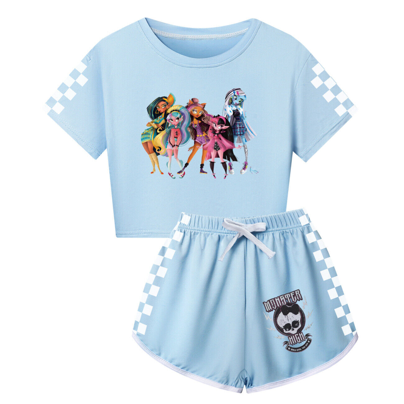 Girls Monster High Casual T-Shirt Tracksuit Kids Top Shorts Outfit Set 3-13Y UK - Picture 33 of 36