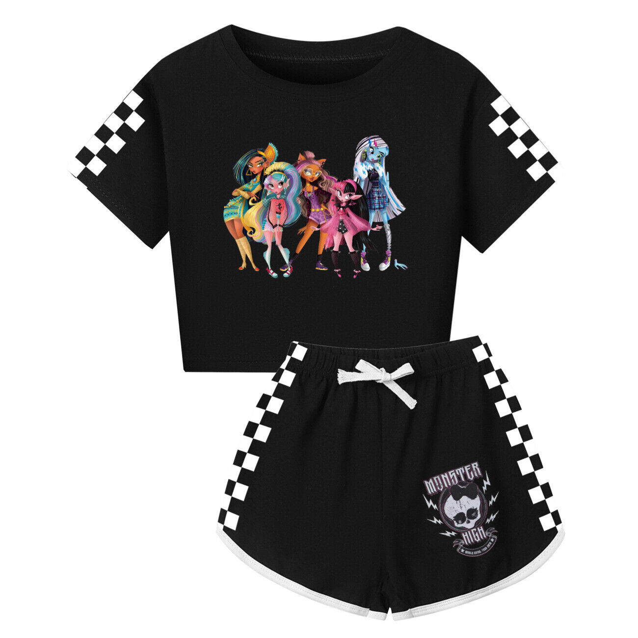 Girls Monster High Casual T-Shirt Tracksuit Kids Top Shorts Outfit Set 3-13Y UK - Picture 31 of 36