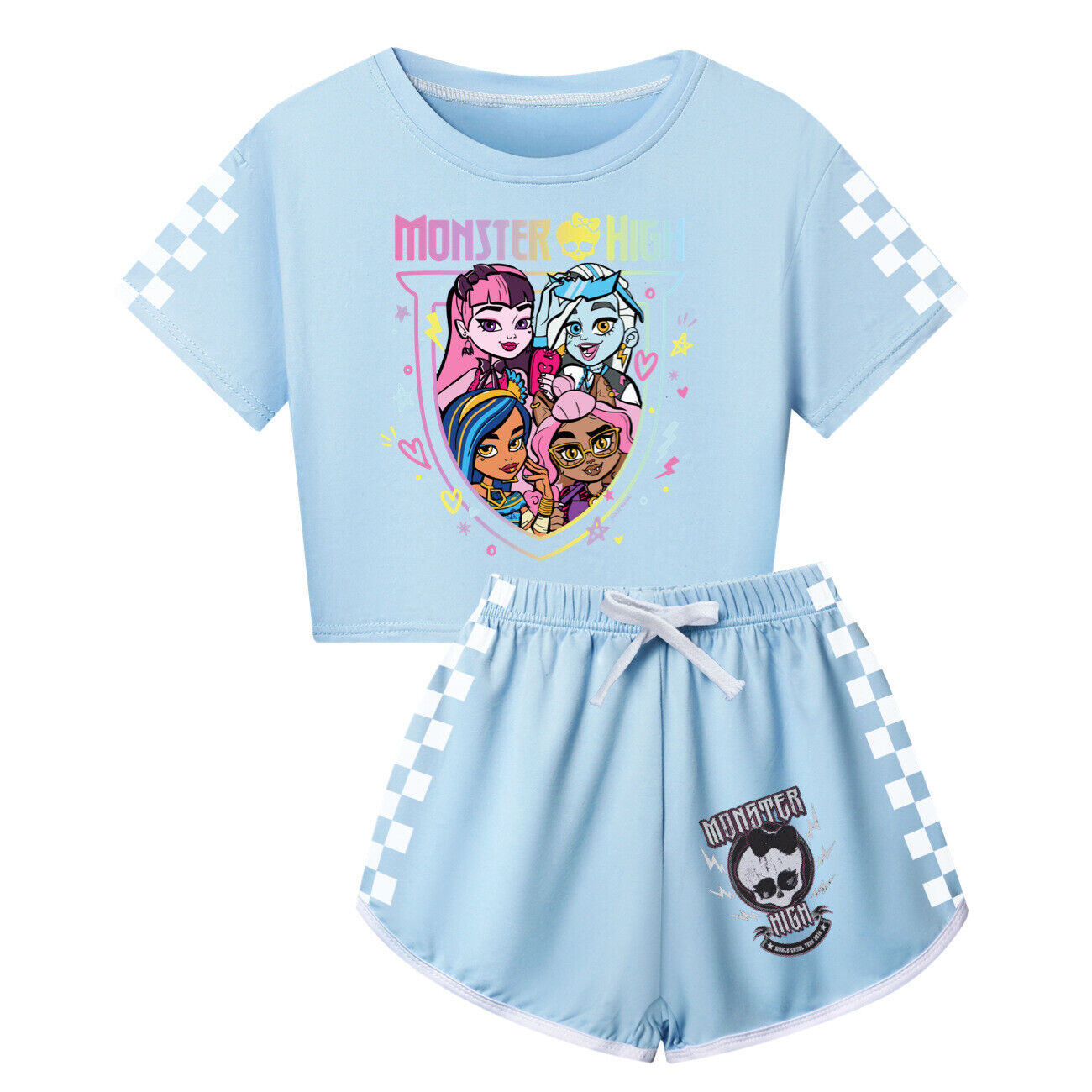 Girls Monster High Casual T-Shirt Tracksuit Kids Top Shorts Outfit Set 3-13Y UK - Picture 26 of 36