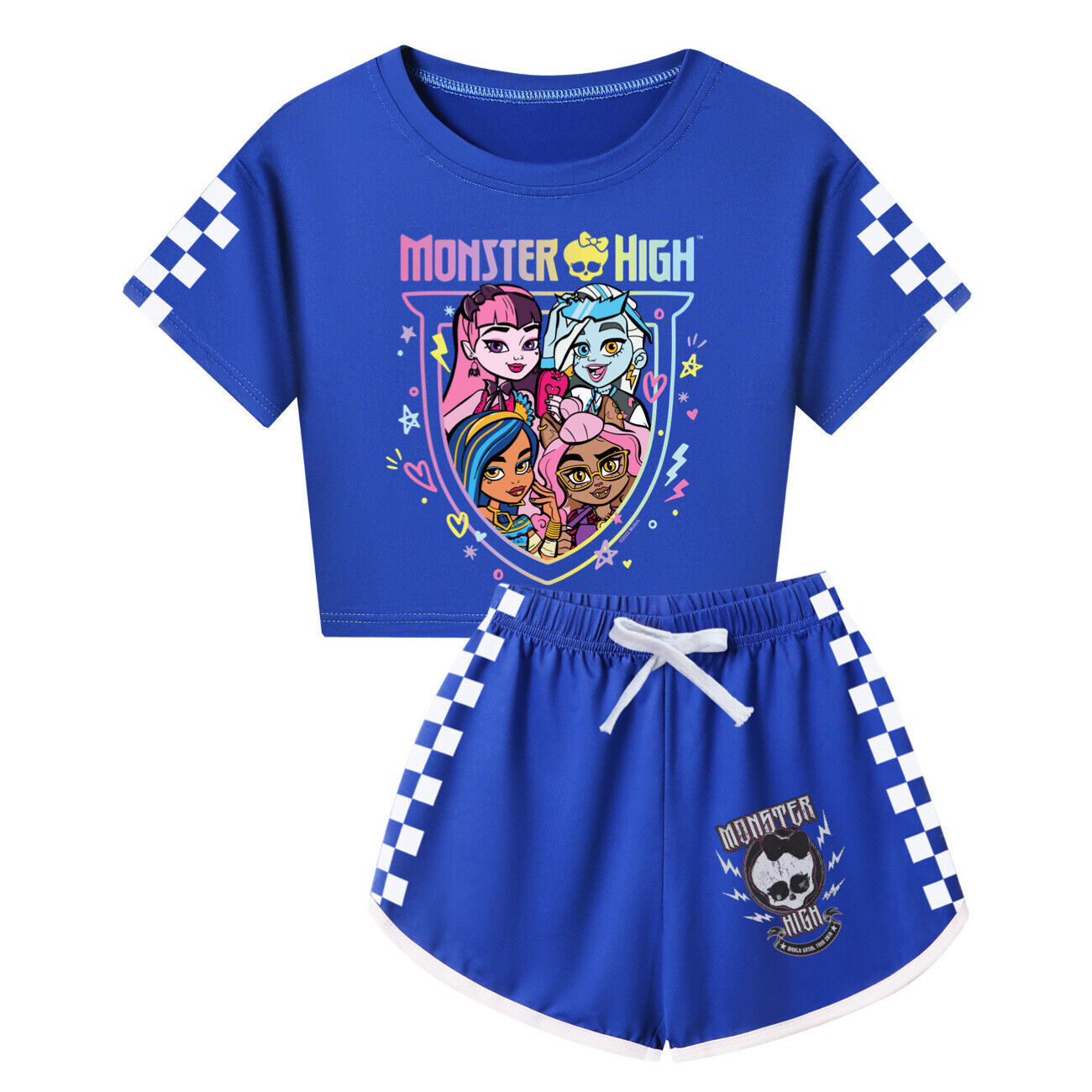 Girls Monster High Casual T-Shirt Tracksuit Kids Top Shorts Outfit Set 3-13Y UK - Picture 25 of 36