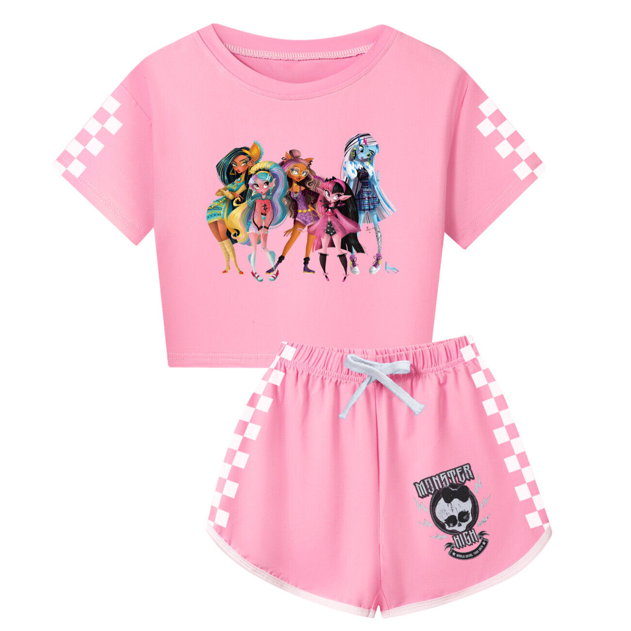 Girls Monster High Casual T-Shirt Tracksuit Kids Top Shorts Outfit Set 3-13Y UK - Picture 27 of 36