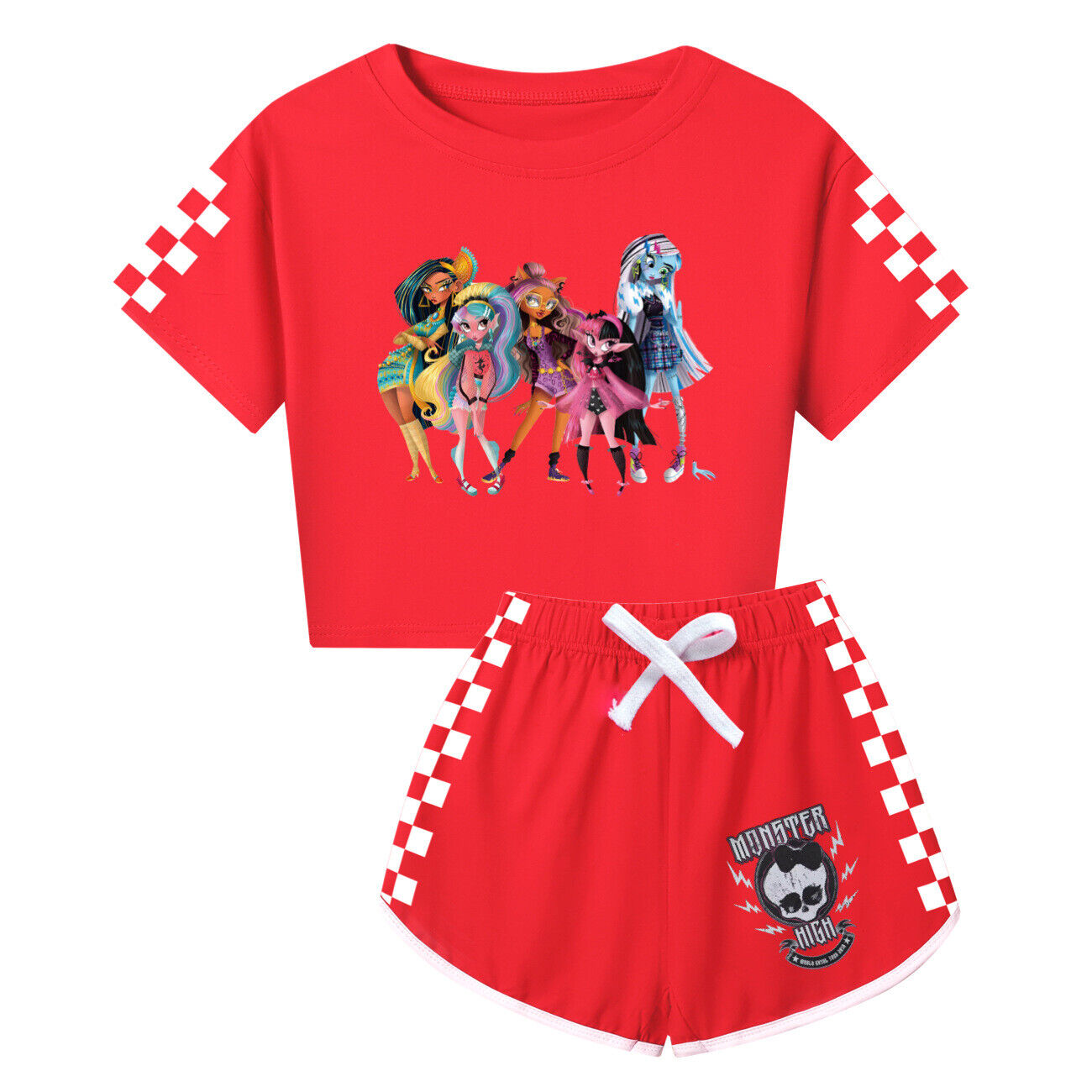 Girls Monster High Casual T-Shirt Tracksuit Kids Top Shorts Outfit Set 3-13Y UK - Picture 29 of 36
