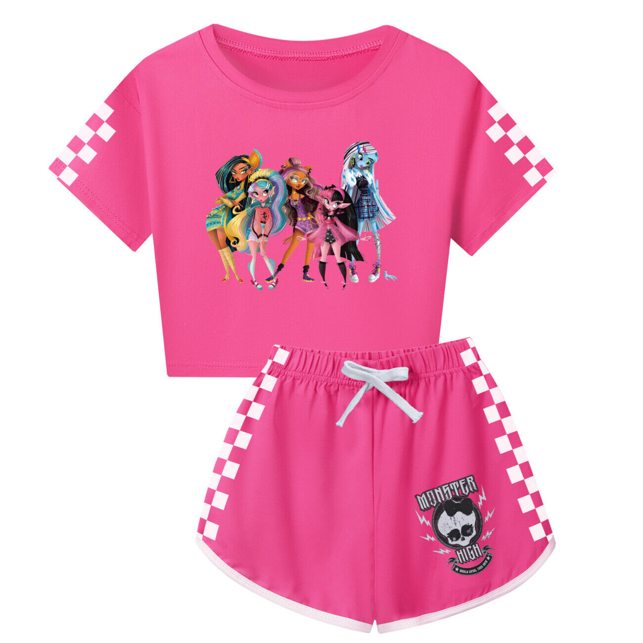 Girls Monster High Casual T-Shirt Tracksuit Kids Top Shorts Outfit Set 3-13Y UK - Picture 30 of 36