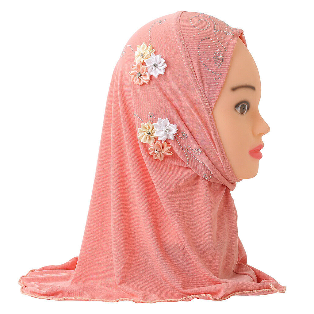 2-6Y Girls Kids Hijab Turban Amira Head Cover Wrap Shawls Islamic Headscarf Arab - Picture 22 of 302