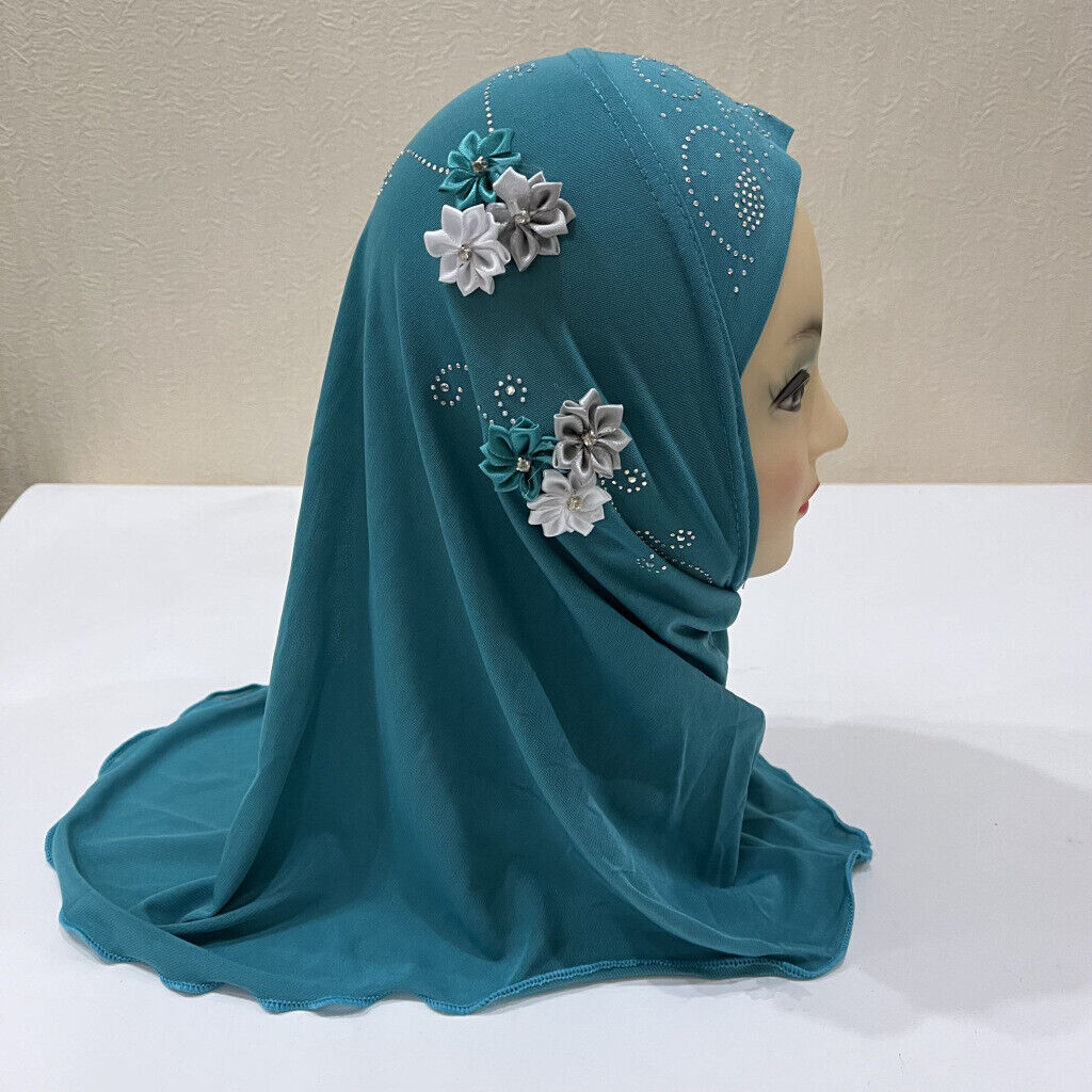 2-6Y Girls Kids Hijab Turban Amira Head Cover Wrap Shawls Islamic Headscarf Arab - Picture 33 of 302