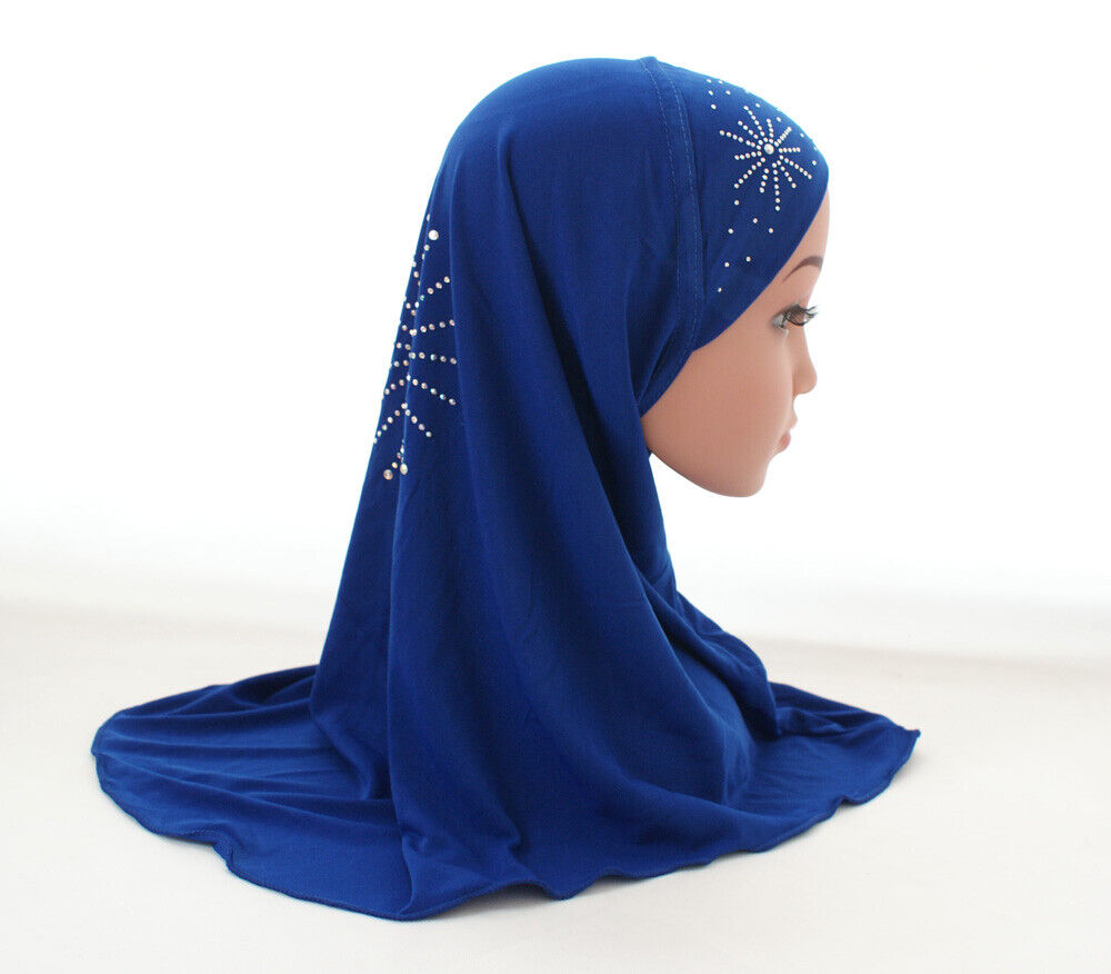 2-6Y Girls Kids Hijab Turban Amira Head Cover Wrap Shawls Islamic Headscarf Arab - Picture 48 of 302
