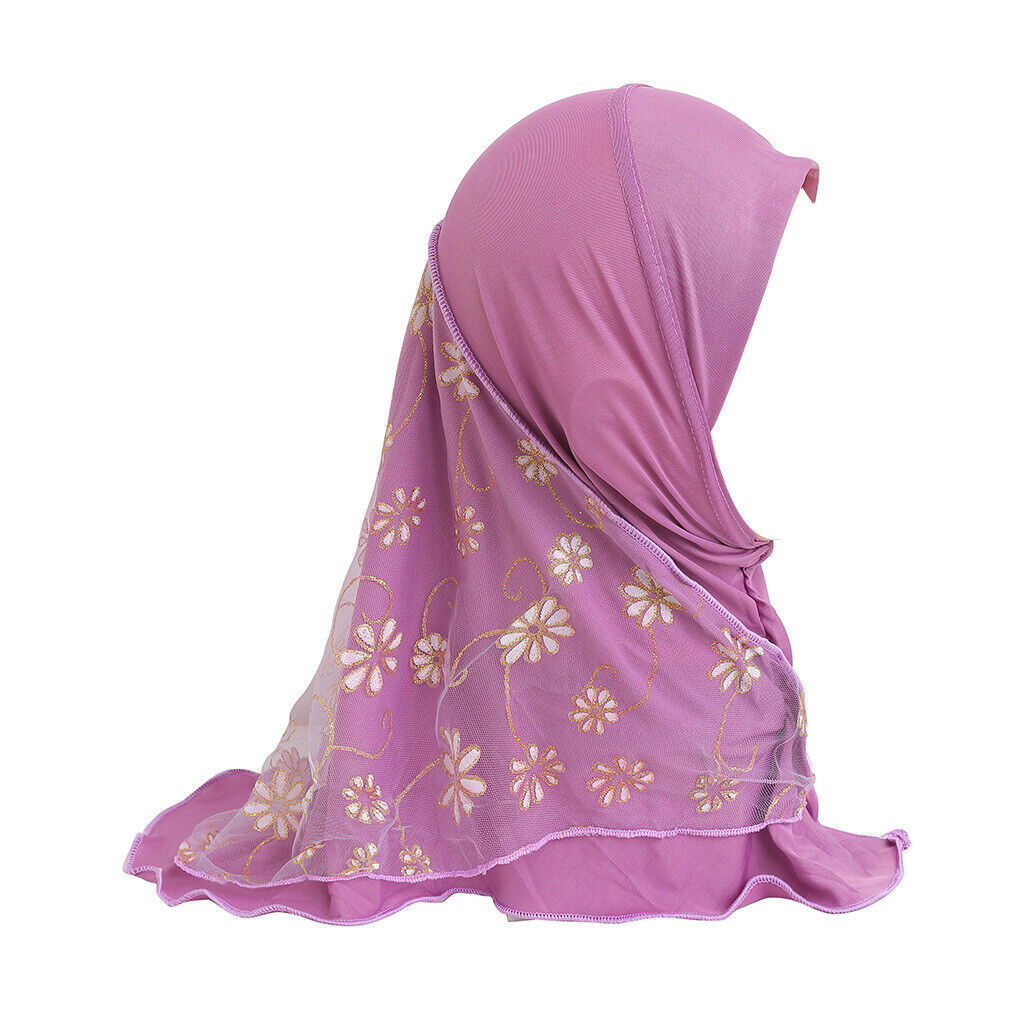 2-6Y Girls Kids Hijab Turban Amira Head Cover Wrap Shawls Islamic Headscarf Arab - Picture 107 of 302