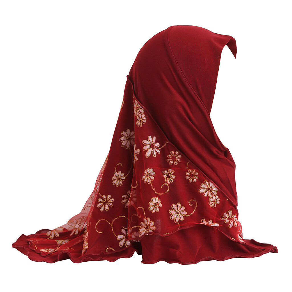 2-6Y Girls Kids Hijab Turban Amira Head Cover Wrap Shawls Islamic Headscarf Arab - Picture 114 of 302