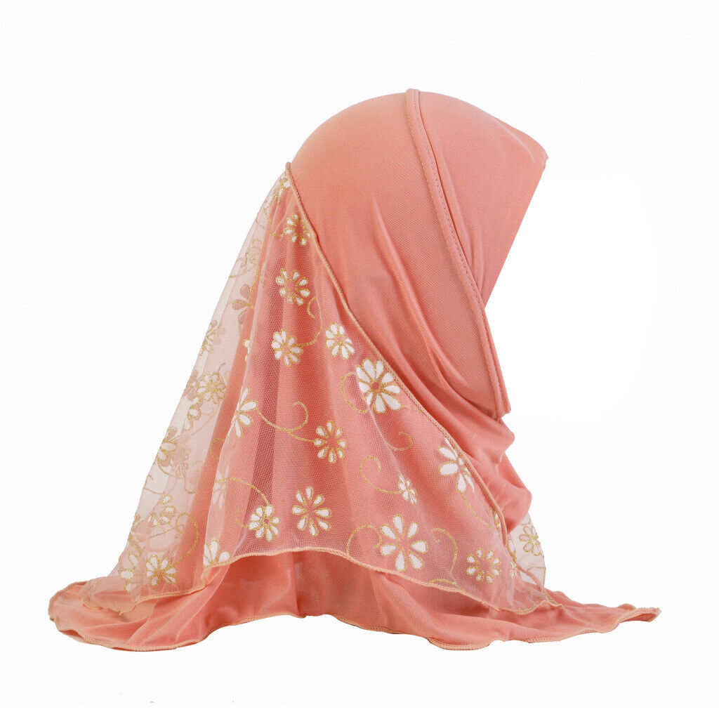 2-6Y Girls Kids Hijab Turban Amira Head Cover Wrap Shawls Islamic Headscarf Arab - Picture 116 of 302