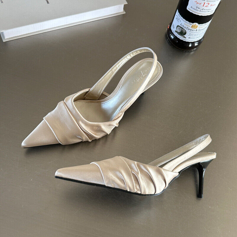 Mujeres Zapatos de salón Gatito Tacón Punta Punta Tacón Alto Zapatos con Cordones Vestido Fiesta Sandalia - Imagen 26 de 26