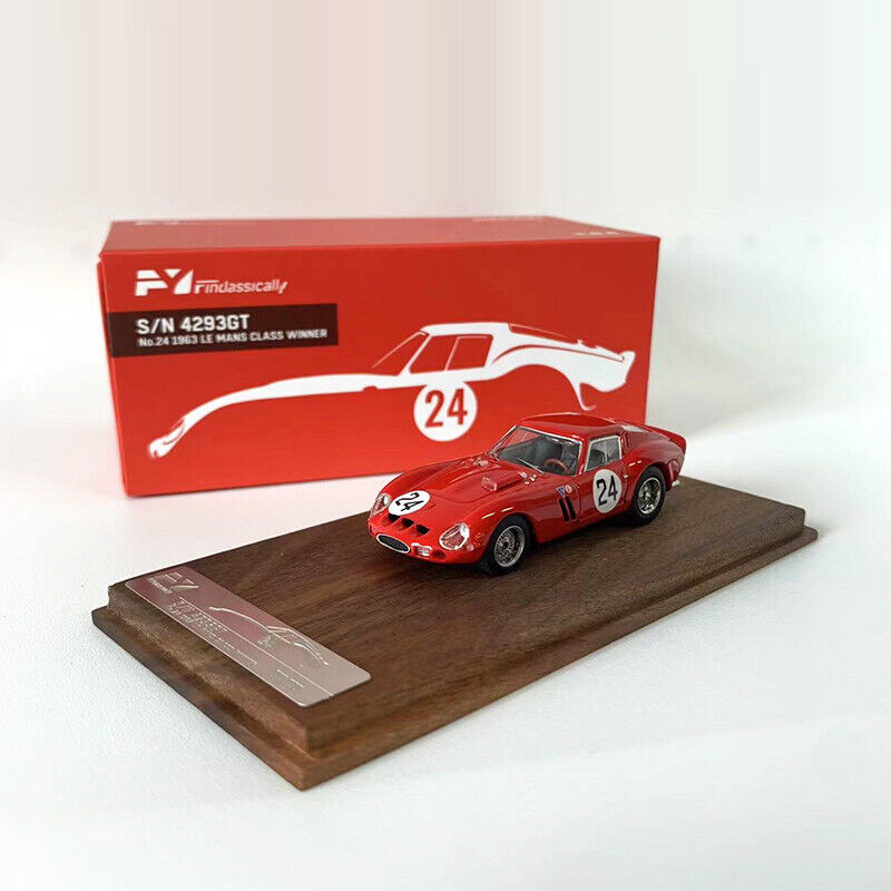 Finclassically 1:64 Ferrari 250 GTO Model Car Alloy Sport Vehicle Classical Red