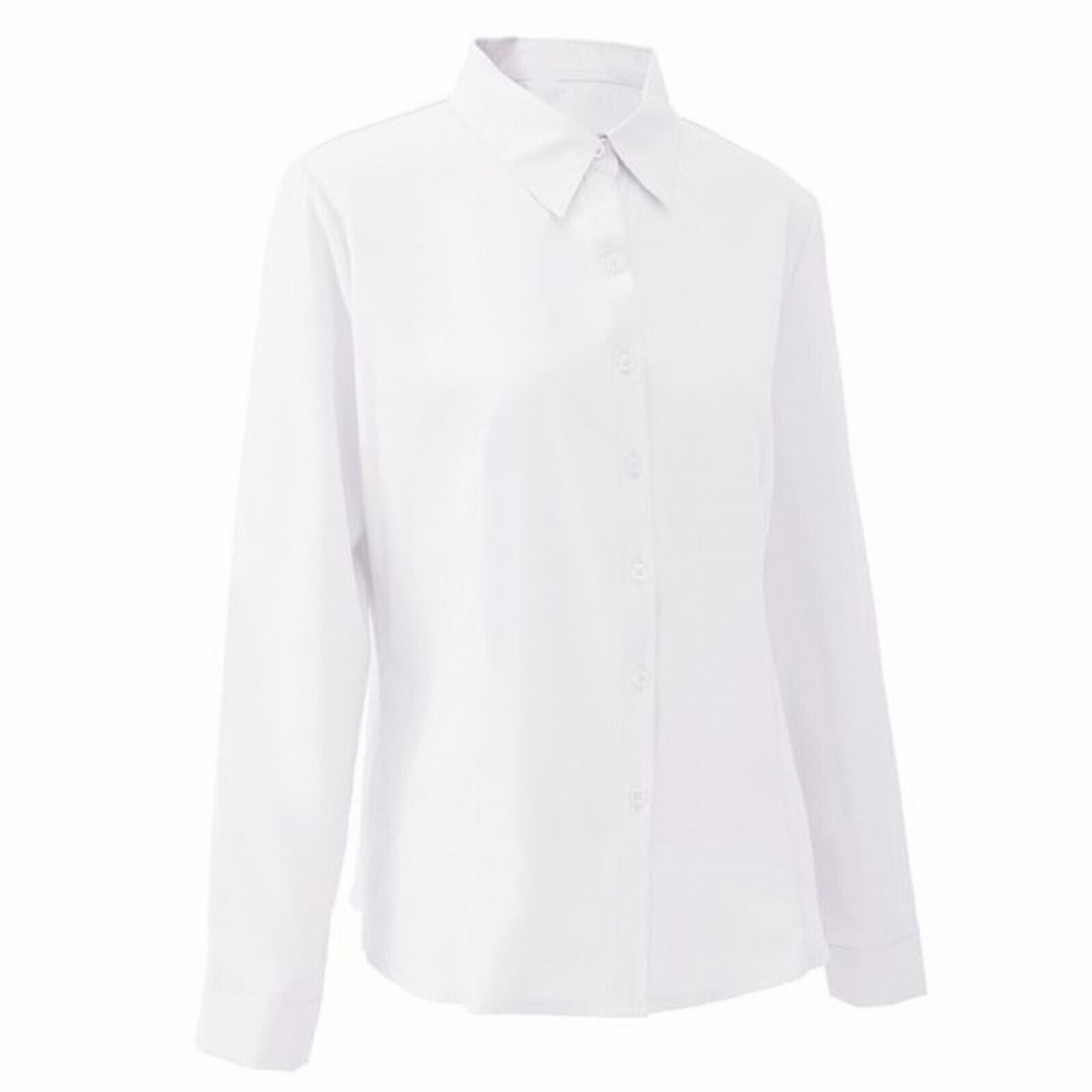 Womens Dress Shirts Long Sleeve Button Down Shirt Wrinkle-Free Solid Work Blouse - Picture 10 of 14