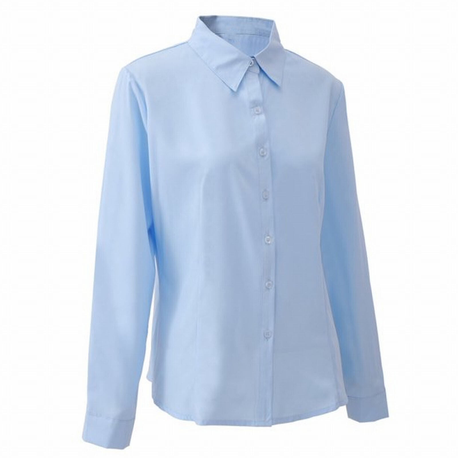 Womens Dress Shirts Long Sleeve Button Down Shirt Wrinkle-Free Solid Work Blouse - Picture 13 of 14