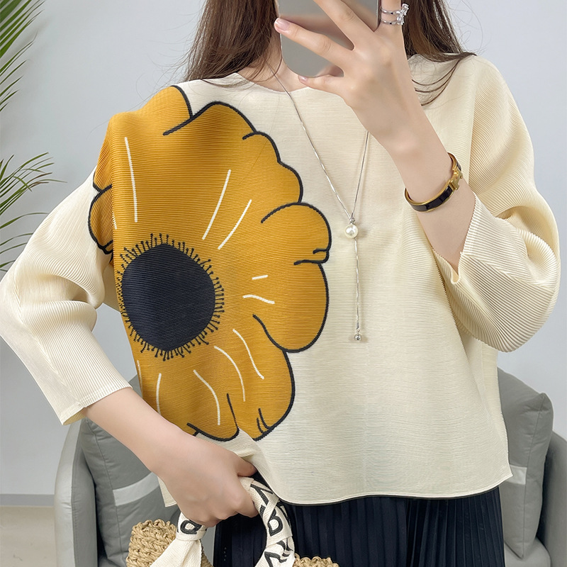 2024 Summer New Printed 3/4 Sleeve T-Shirt Women's Loose Fashion Tops Blouse - Picture 14 of 15