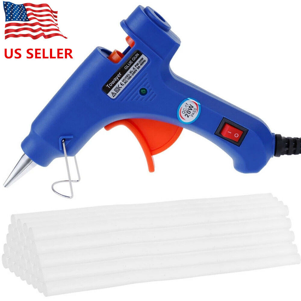 20W Hot Melt Glue Gun Repair Tools Heat Gun with 10Pcs Sticks for DIY Sealing US