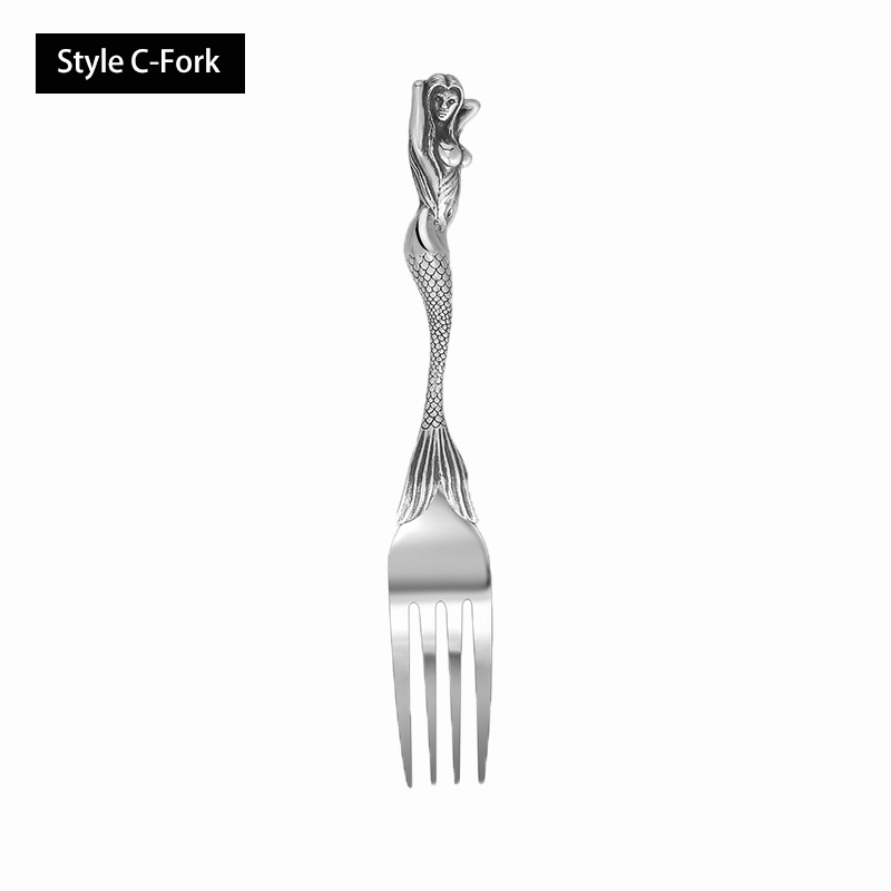 Stainless Steel Dinnerware Tableware Cutlery Skull Angel Fork Spoon Knife Set