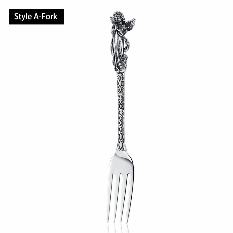 Stainless Steel Dinnerware Tableware Cutlery Skull Angel Fork Spoon Knife Set