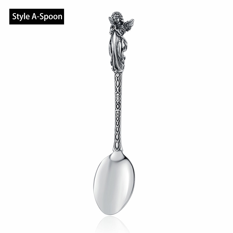 Stainless Steel Dinnerware Tableware Cutlery Skull Angel Fork Spoon Knife Set