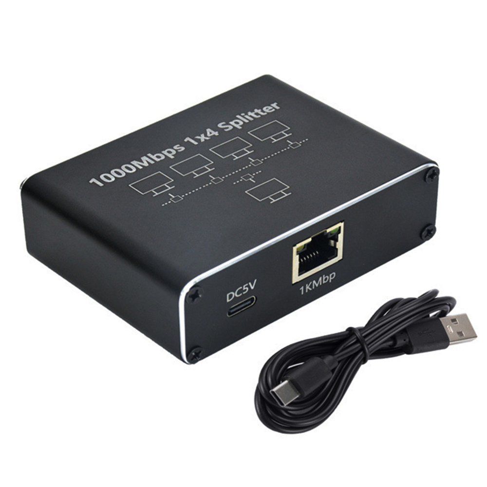 RJ45 Gigabit Ethernet Splitter 1000M LAN Network Internet 1 to2/3/4 Port Adapter