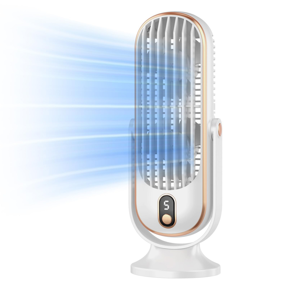 Desk Fan with 5-Speed Options Portable Dormitory Small Tower Fan for Bedroom