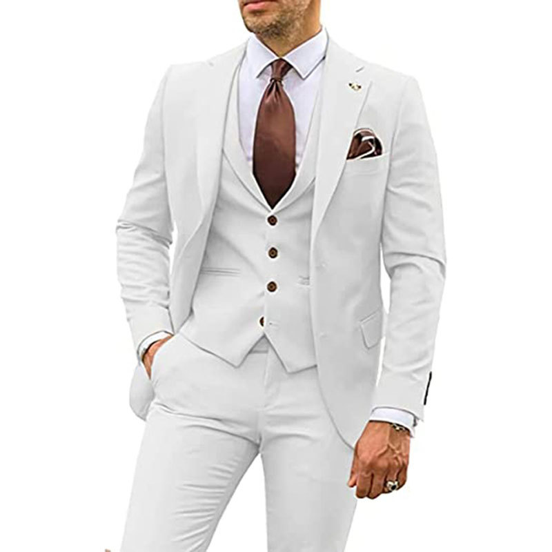 Mens 3 Piece Suit Groom Wedding Party Tuxedos Suits Blazer Vest Pant Formal Sets