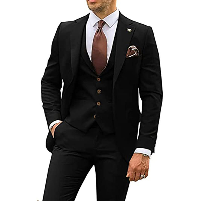 Mens 3 Piece Suit Groom Wedding Party Tuxedos Suits Blazer Vest Pant Formal Sets